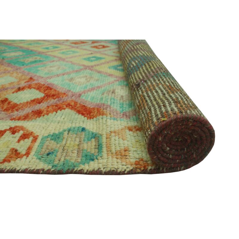 Balochi Akwtee Turquoise/Ivory Rug - 8'2" x 11'5"