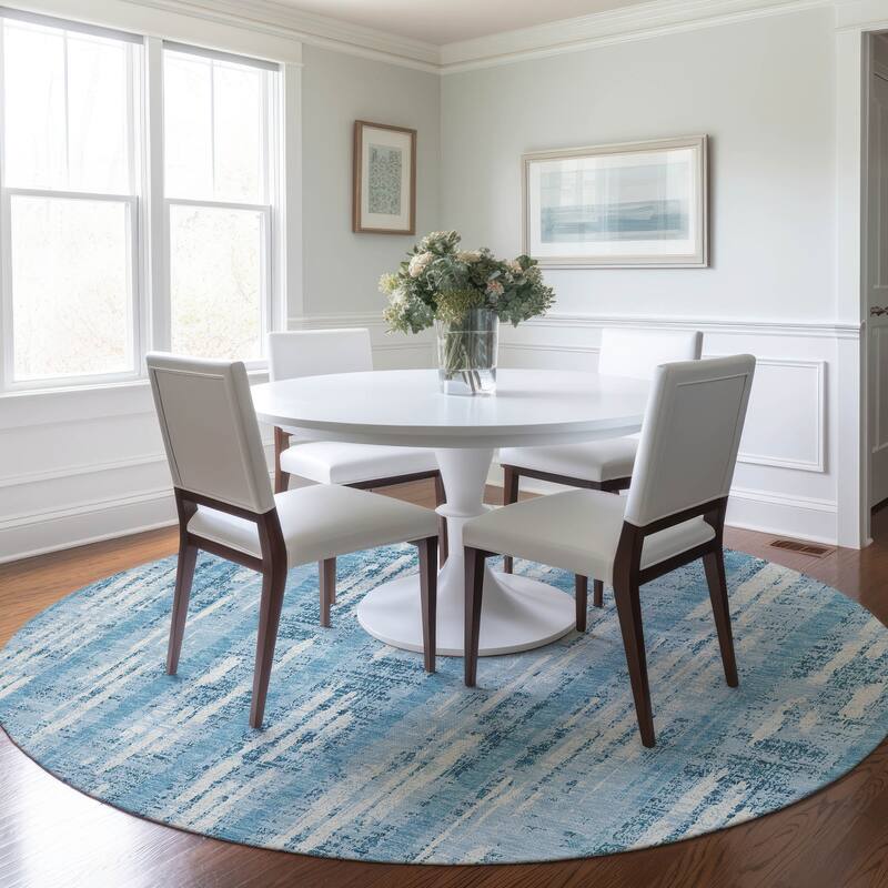 Machine Washable Indoor/ Outdoor Chantille Ombre Stripe Rug