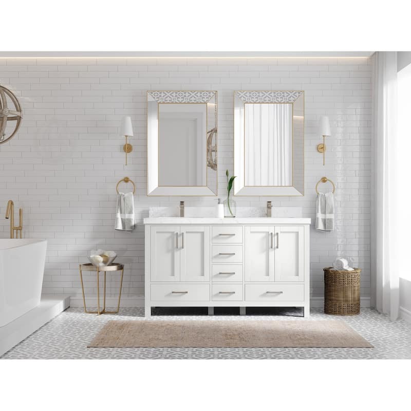 Willow Collections 60 in. W x 22 in. D Malibu Double Sink Bathroom Vanity with Countertop