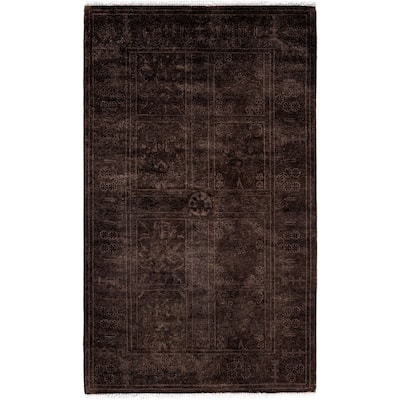 Overdyed One-of-a-Kind Hand-Knotted Runner Rug - Brown - 2' 7" x 4' 4"
