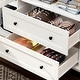 preview thumbnail 8 of 11, 63"W Wood Family Wardrobe Armoire Closet White Lacquer Clothing Rods