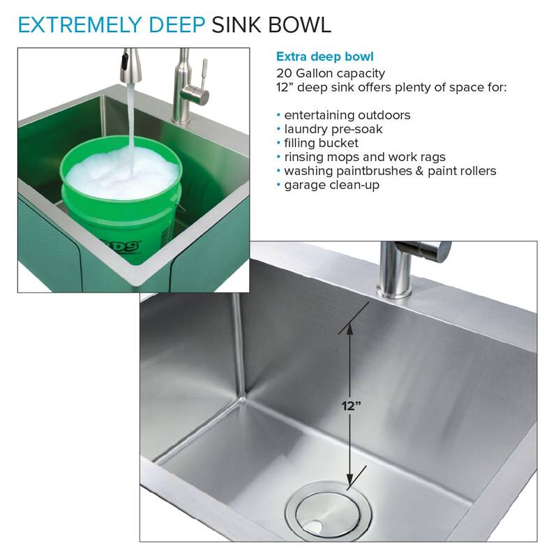 Transolid TRS_LSA2-252212 LSA 25" Drop In / Undermount Single Basin