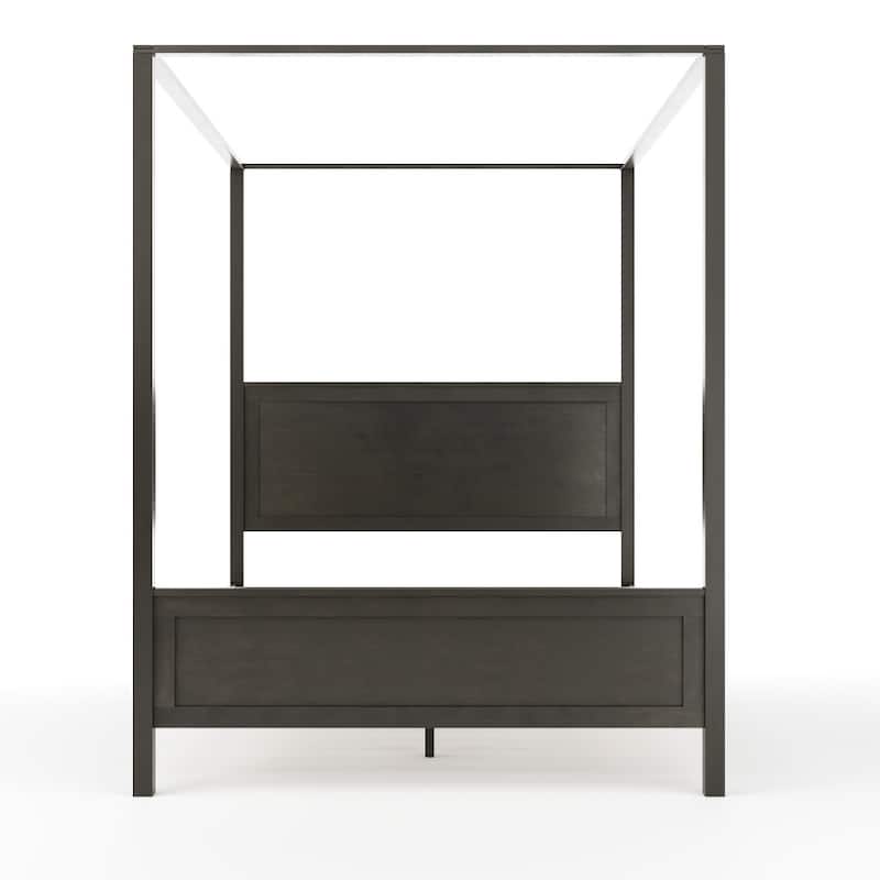 Martha Stewart Wooden Canopy Platform Bed with Headboard and Footboard