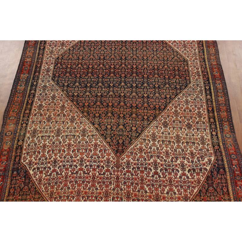 Pre-1900 Antique Vegetable Dye Senneh Persian Wool Carpet - 8'4" x 19'11"