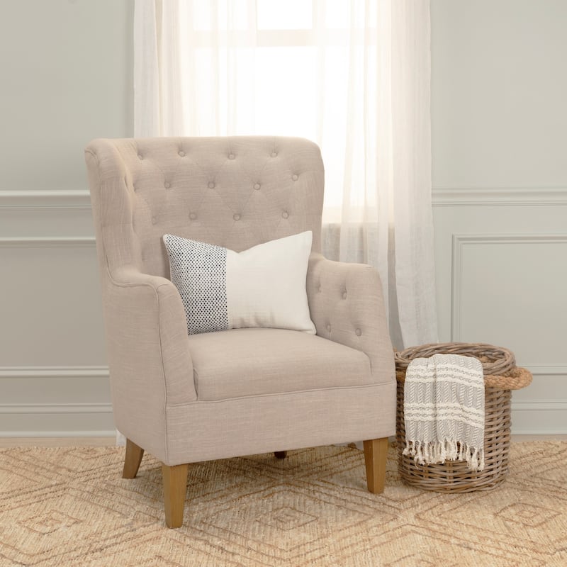 Rizzy Home Transitional Natural Poly Filled Decorative Pillow 14"x20"