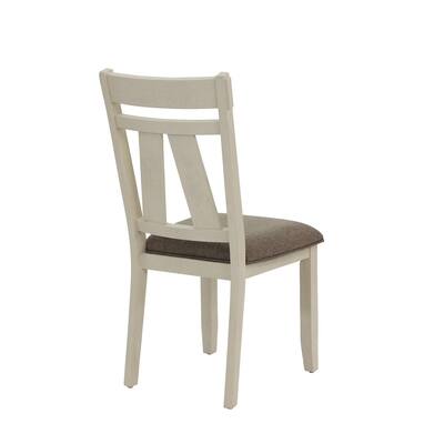 Set of 2 Dining Chairs with Upholstered Seat