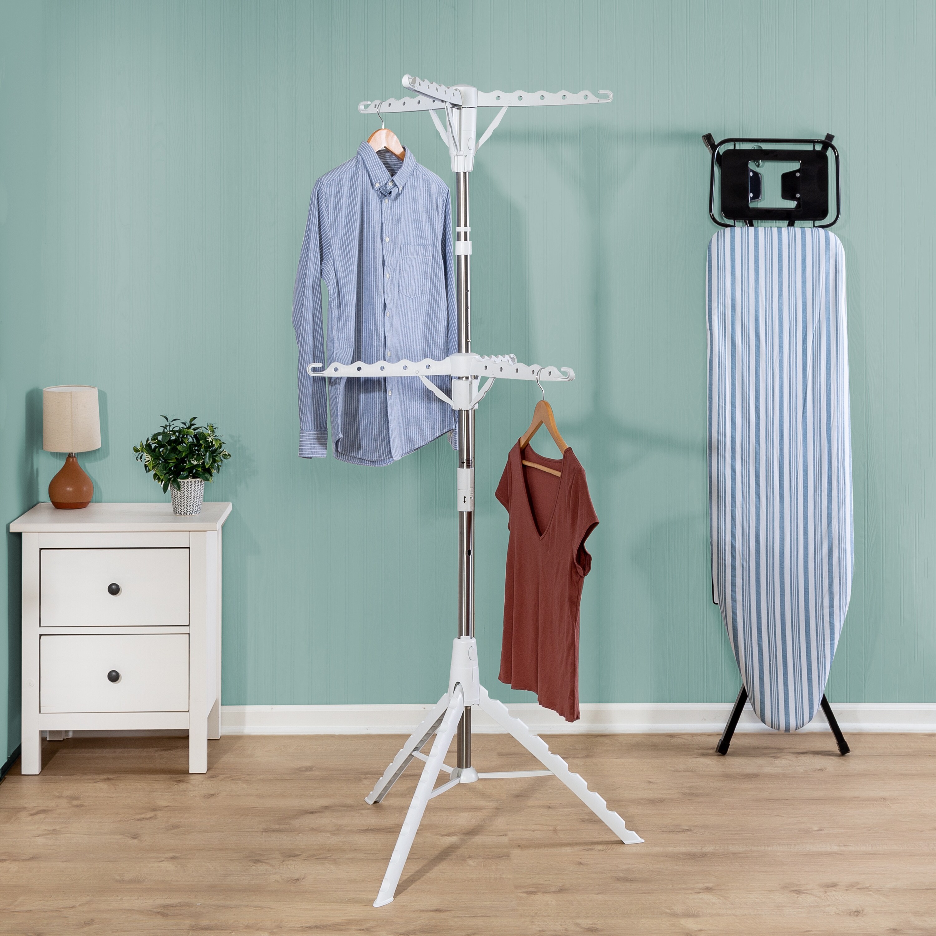 Honey Can Do White 2 Tier Folding Tripod Clothes Drying Rack