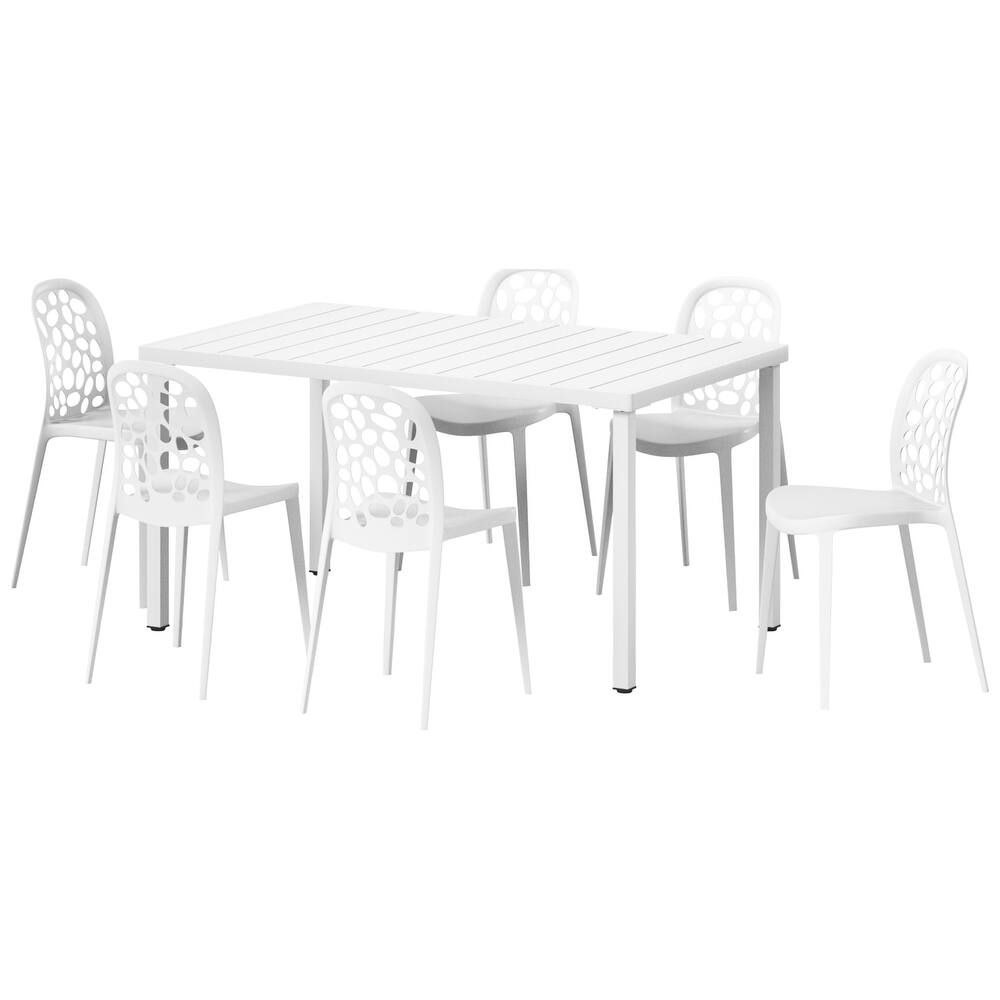 Frond and Form 6-Person Outdoor Rectangular Dining Set