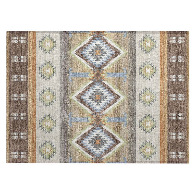 Machine Washable Indoor/ Outdoor Global Chennai Chantille Rug