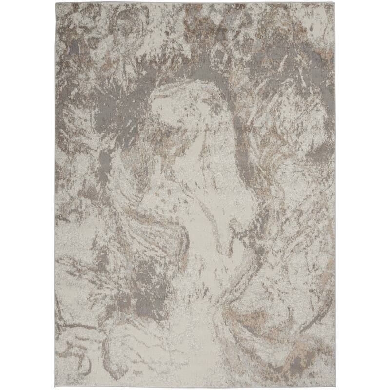 Fozay Power Loomed Abstract Modern Non Skid Stain Resistant Low Pile Area Rug By HomeRoots - 72' X '48' X '0.25