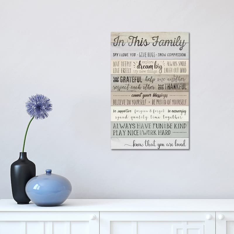 iCanvas "In This Family" by CAD Designs Canvas Print - 18x12x1.5