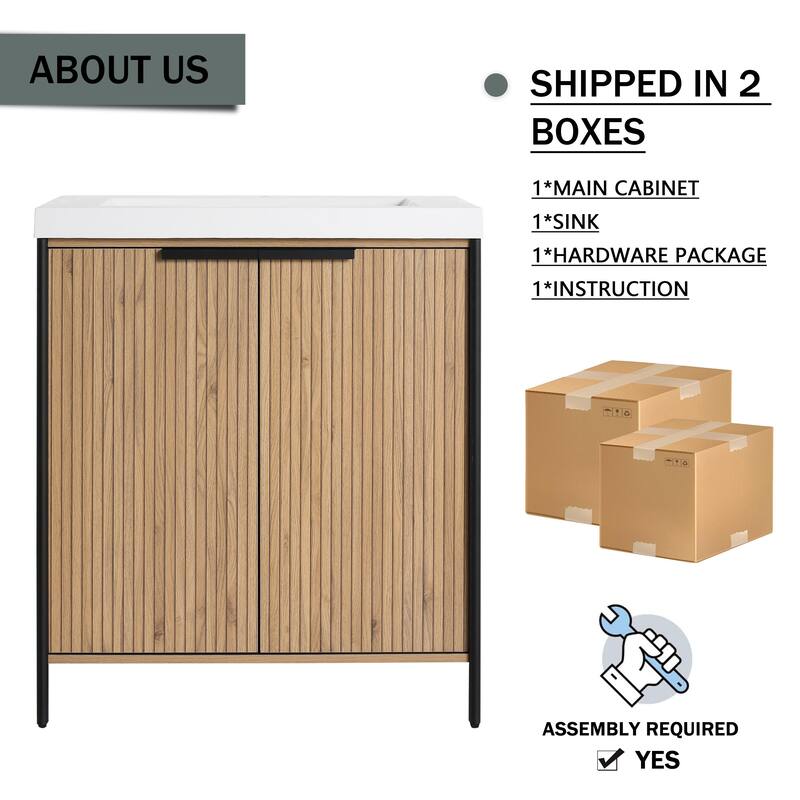 59-inch Double Sink Bathroom Vanity with Adjustable Shelves, Soft-Close Hinges, Resin Basin