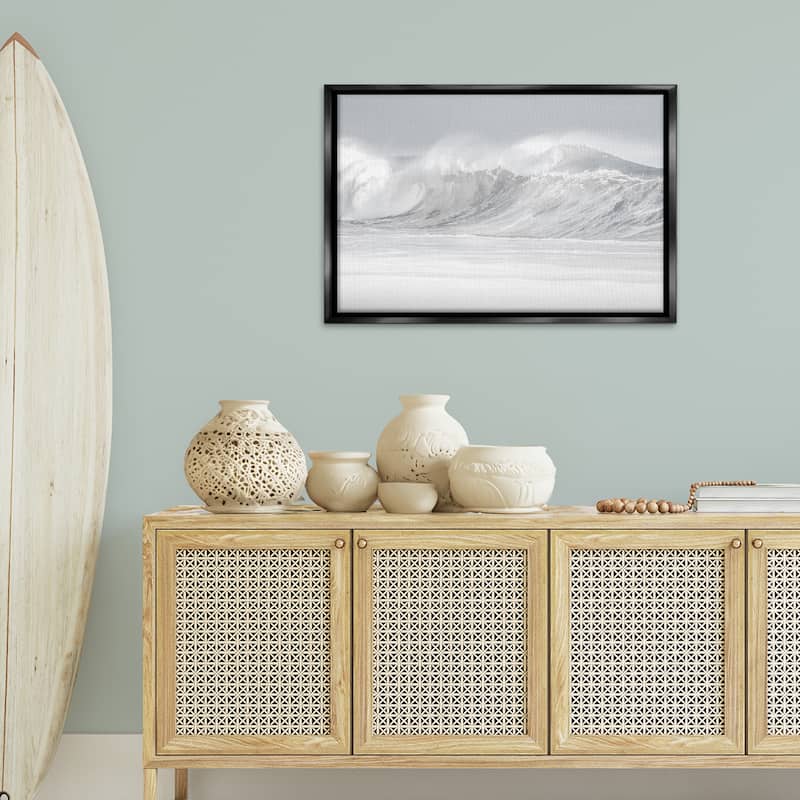 Stupell Cresting Beach Wave Framed Floater Canvas Wall Art Design By Maggie Olsen