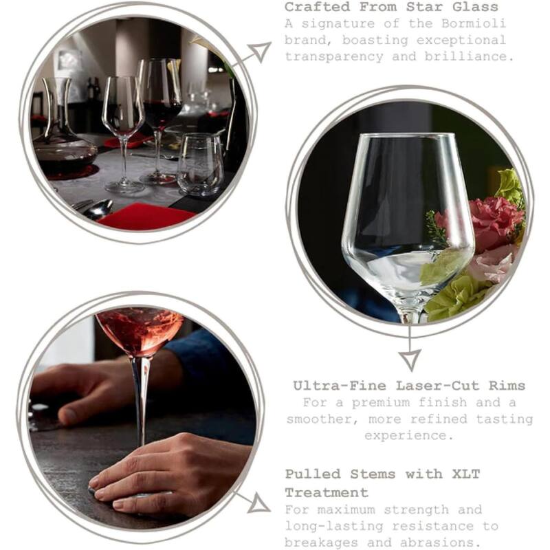 Bormioli Rocco Set of 6 Electra Wine Glasses