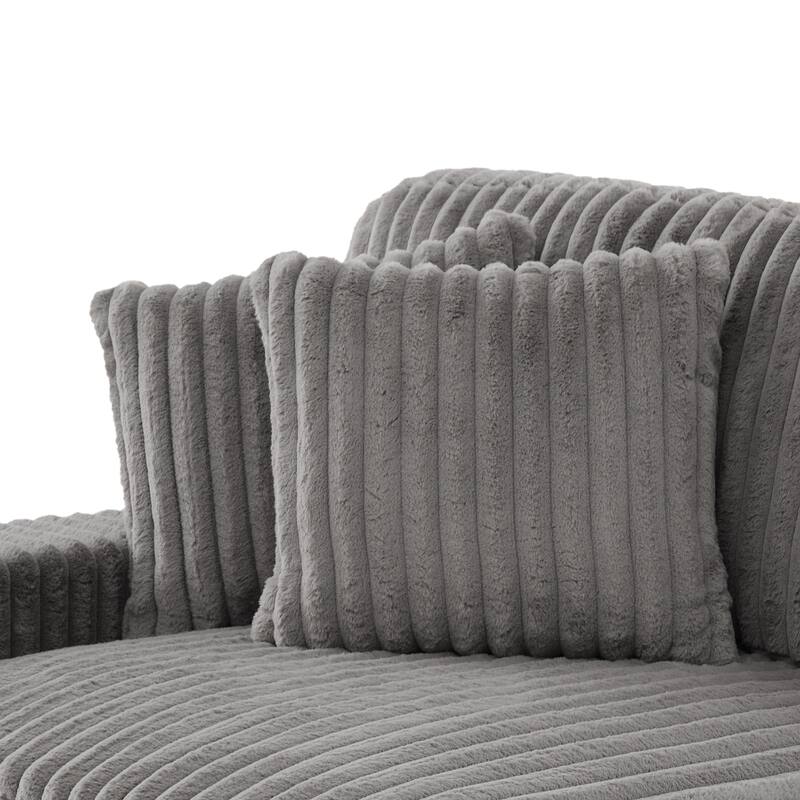 Faux Fur Decorative Throw Pillows for Couch & Bed (Set of 2)