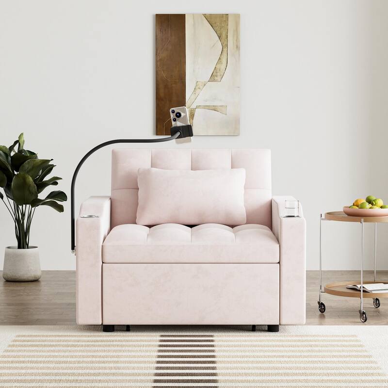 Ouyessir 3 in 1 Multi-Functional Convertible Single Sleeper Sofa Bed for Small Living Spaces