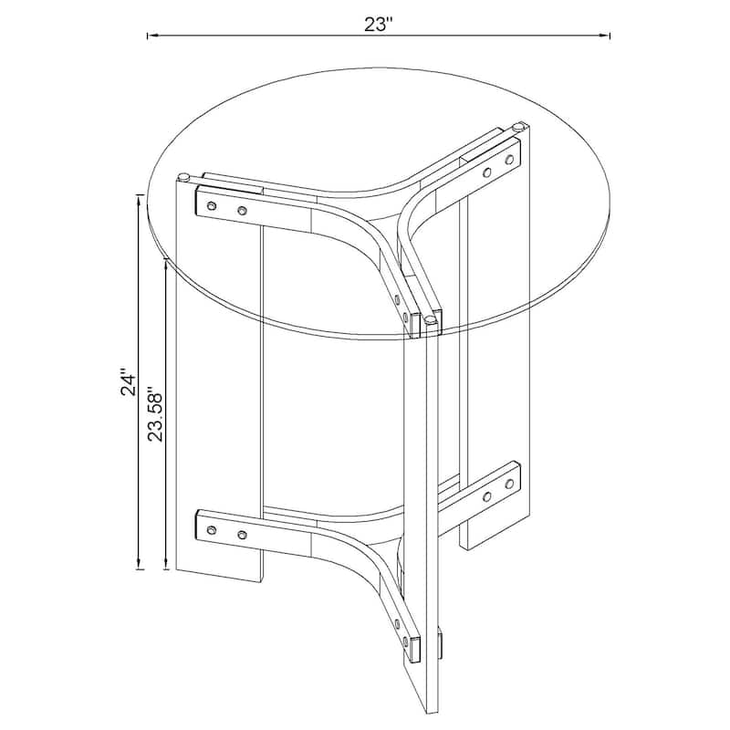 Janessa Round Glass Top Acrylic Leg End Table Clear