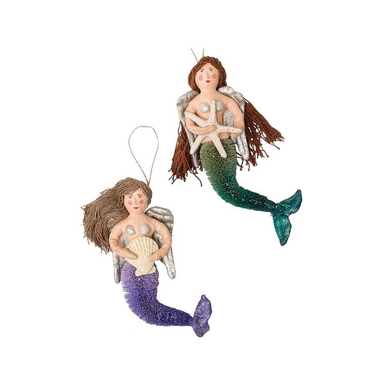 Magical Mermaid Christmas Xmas Ornament Set of 3 - Cream - Set of 3