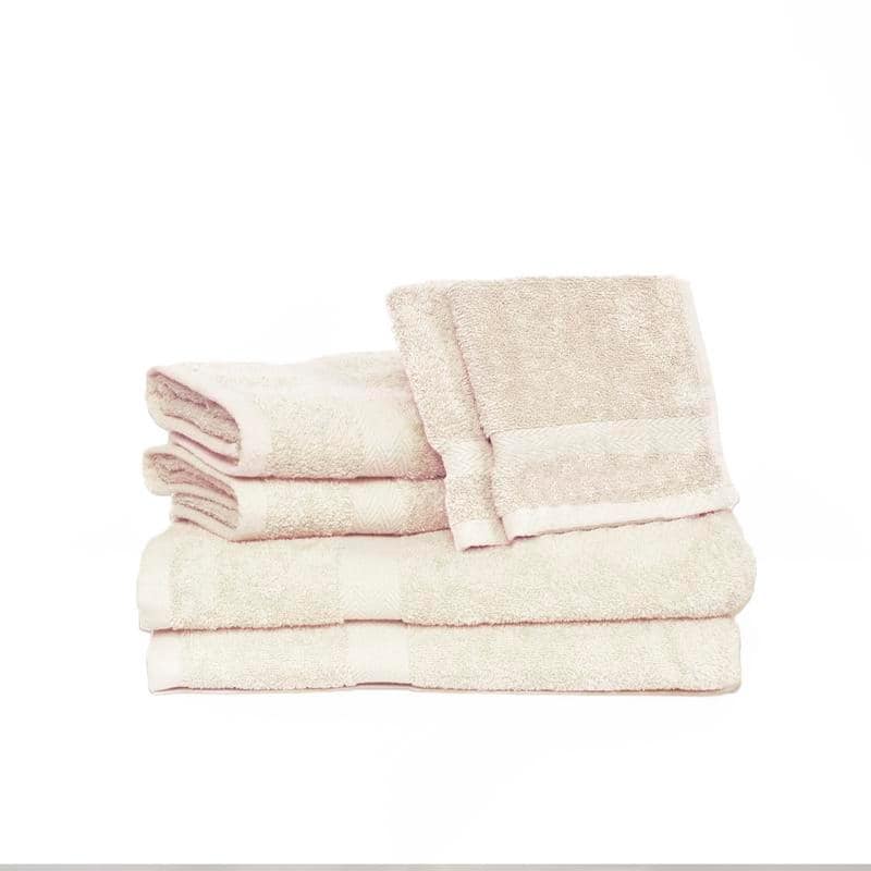 Deluxe 6-piece Cotton Terry Bath Towel Set - Ecru