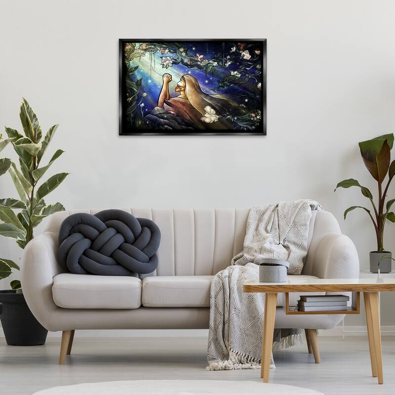 Stupell Religious Gethsemane Prayer Framed Floater Canvas Wall Art Design By Mandie Manzano