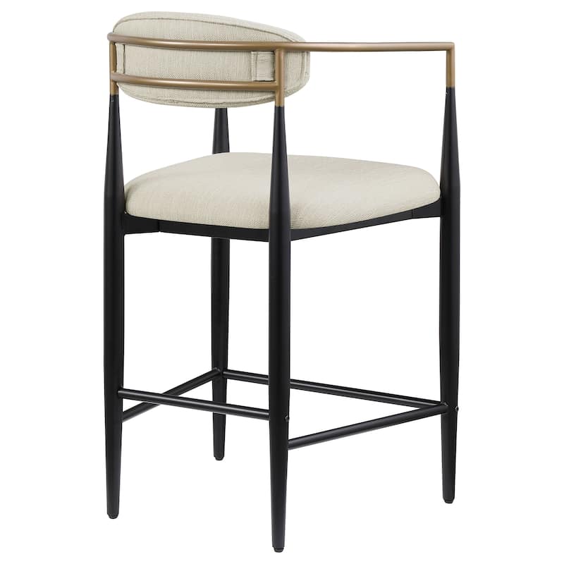 Tina Fabric Upholstered Metal Armrests Chairs (Set of 2)