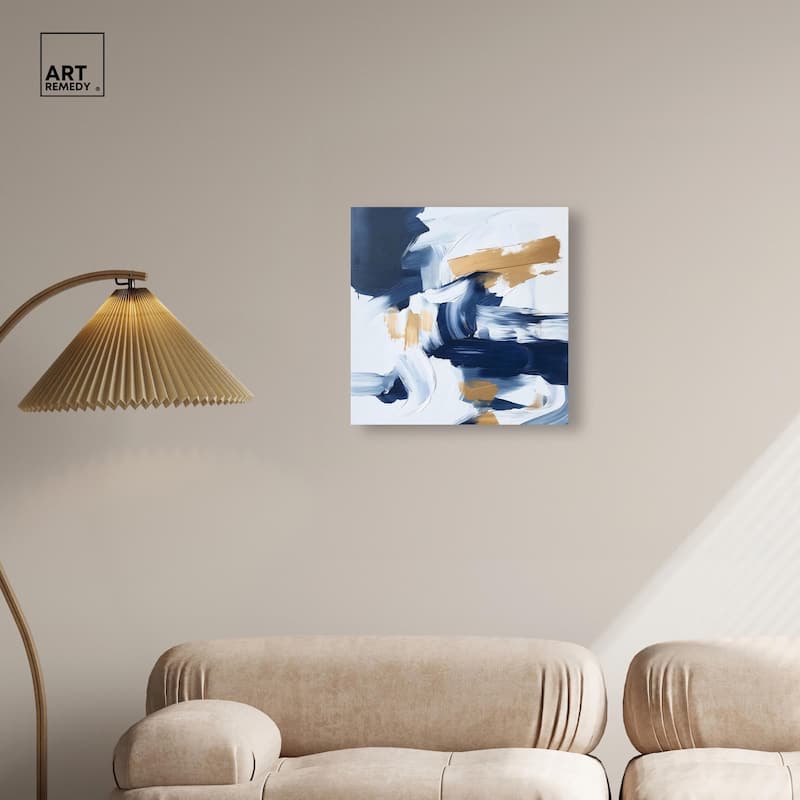 Azure and Gold Canvas by Art Remedy, Gallery Wrapped