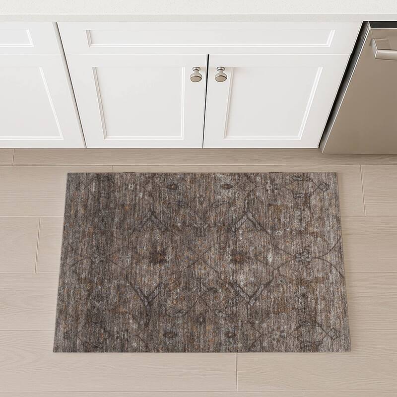 Machine Washable Indoor/ Outdoor Boho Global Chantille Rug