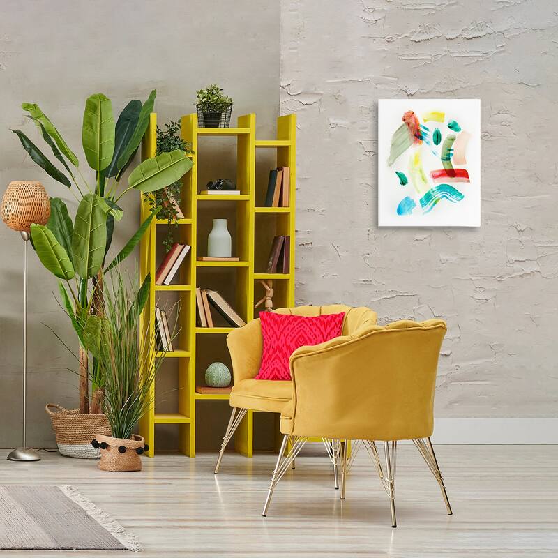 Stupell Modern Curved Brush Strokes Canvas Wall Art Design By Gemma Bardot