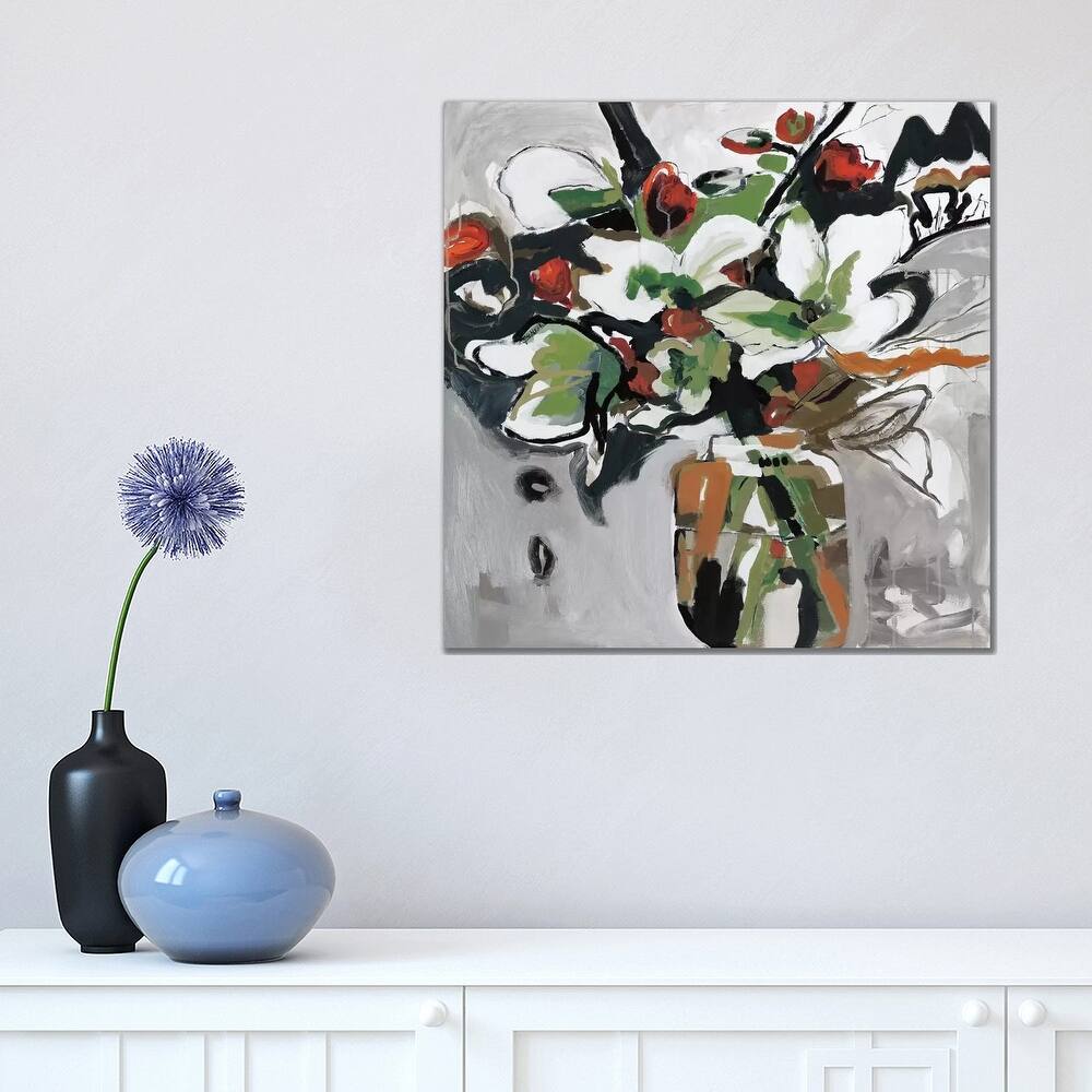 iCanvas "Blooms Of Smokey Grey" by Angela Maritz Canvas Print