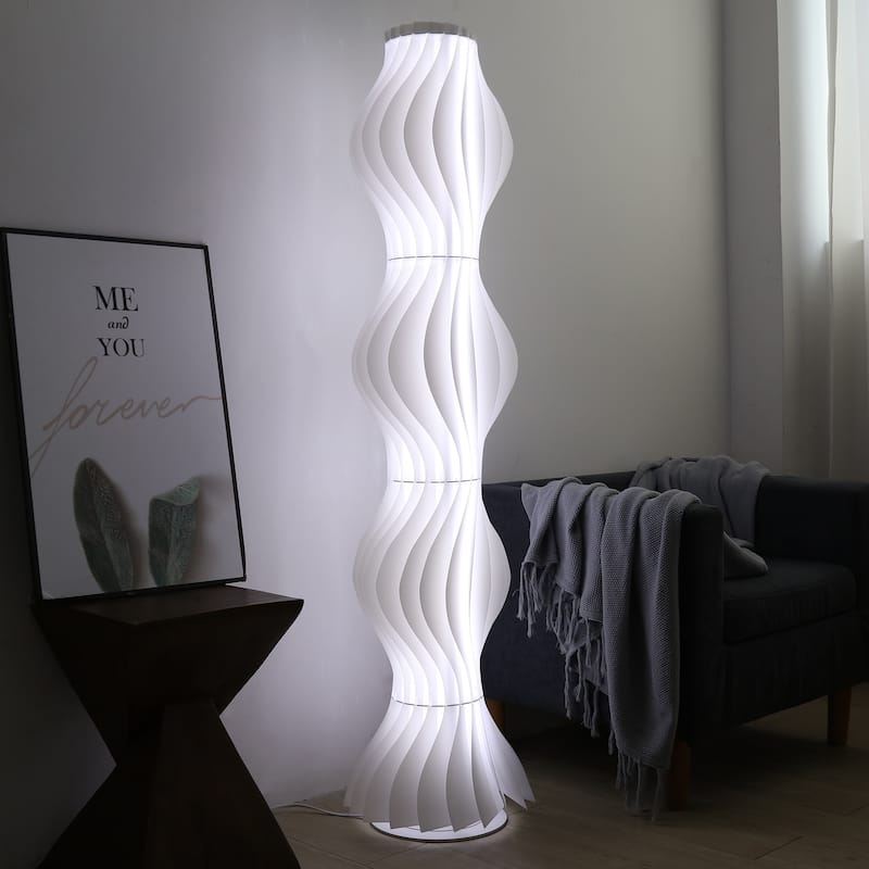 Modern Art Grass Skirts LED Floor Lamps 3 Colors Dimmable Tall Lamp