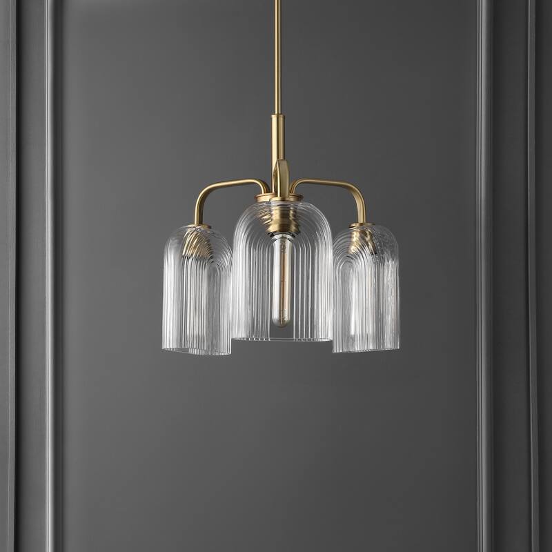 SAFAVIEH Lighting Romeyn 3-light Adjustable Pendant Chandelier (LED Bulbs Included) - 21 in. x 21 in. x 25-55 in.