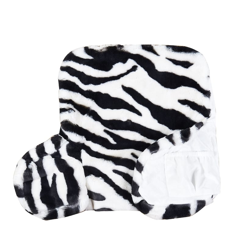 FauxFur Animal Pattern Reading Pillow Cover(Cover ONLY, NO INSERT) - 20" x 18" x 17" - Zebra