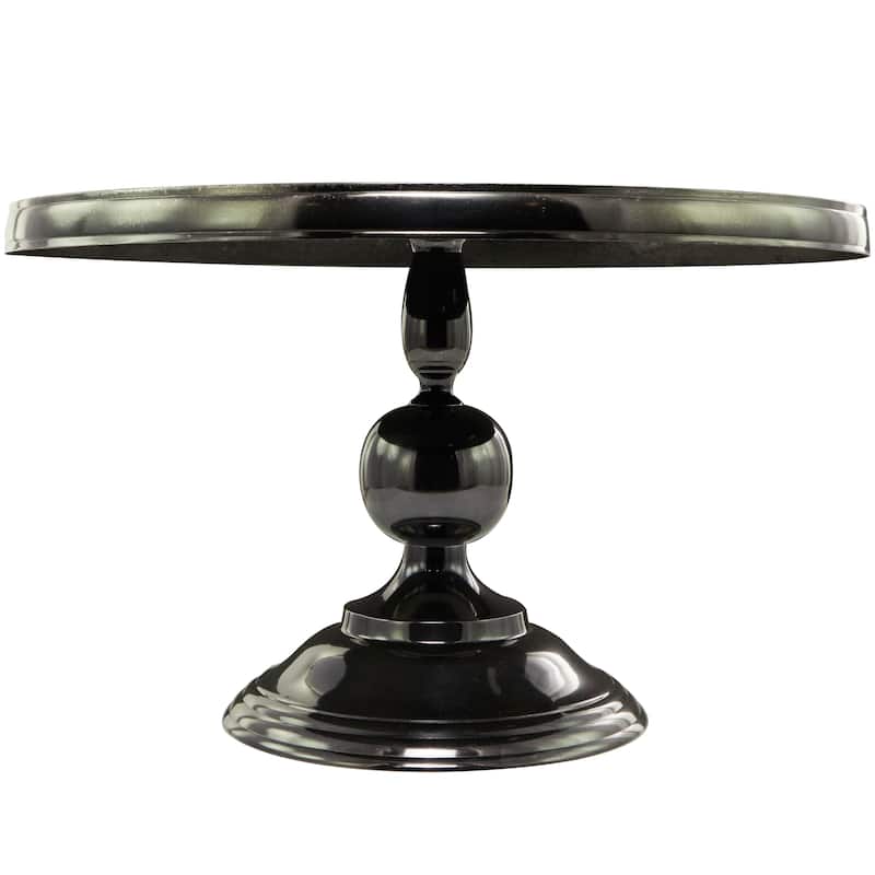 Aluminum Metal Coffee Table with Pedestal Base - Black - Roche River Decor - 31"W x 31"L x 19"H