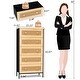 preview thumbnail 15 of 32, 5-Drawer Chest Dresser Closet PE Wicker Rattan Storage Tower Organizer