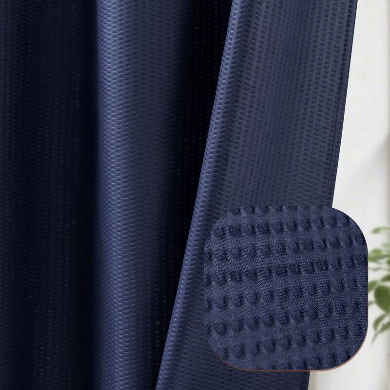No Hook Embossed Shower Curtain with Snap-in Liner