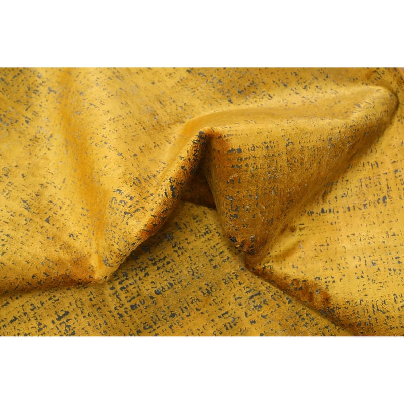 Machine Made Oriental Polyester Carpet Modern Abstract Yellow & Gold Abstract Area Rug - 7' 5'' X 5' 2''