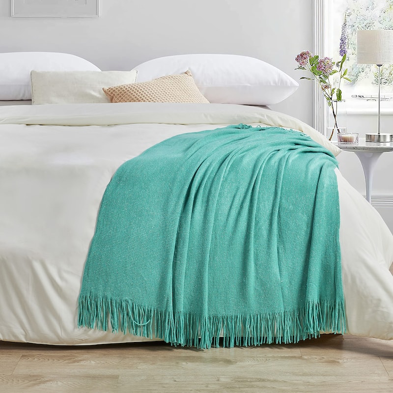Glitter Knitted Throw Blanket