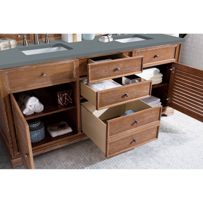 James Martin Vanities Savannah 72" Double Vanity, Driftwood