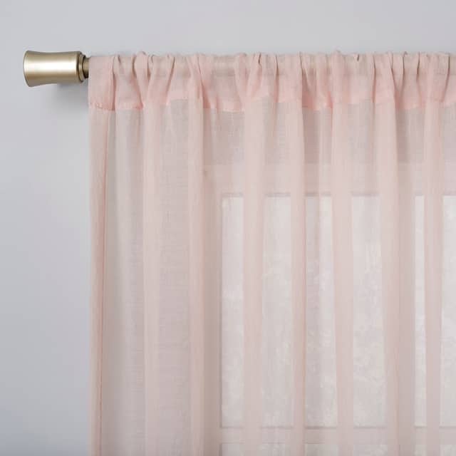 No. 918 Ladonna Crushed Texture Semi-Sheer Rod Pocket Curtain Panel, Single Panel