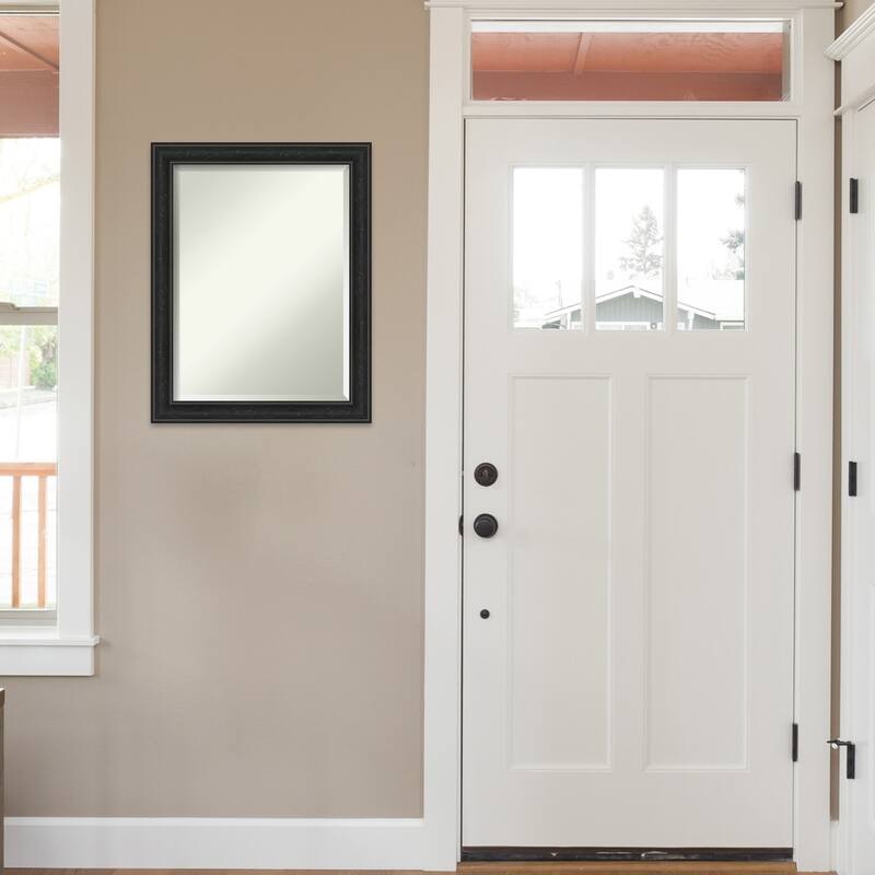 Beveled Wall Mirror - Shipwreck Black Narrow Frame