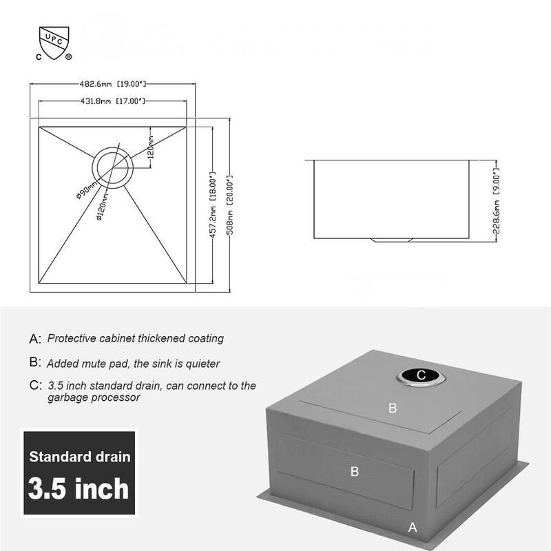 Undermount Stainless Steel Kitchen Sink 16 Gauge 9 Inch Deep Single Bowl Kitchen Sink Basin