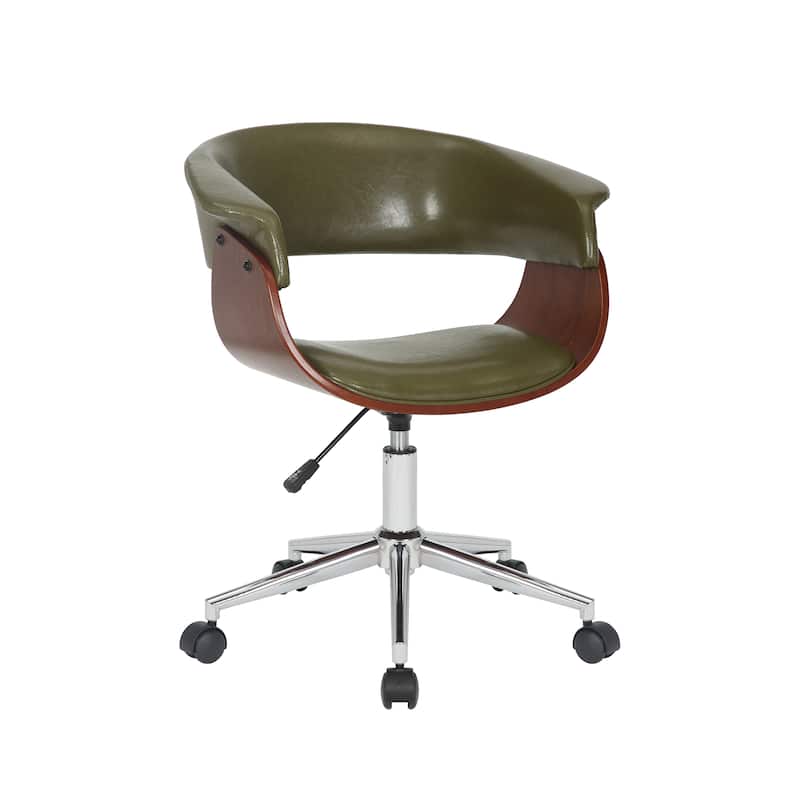 Carson Carrington Sauoarkrokur Faux Leather Office Chair with Chrome Base - Green