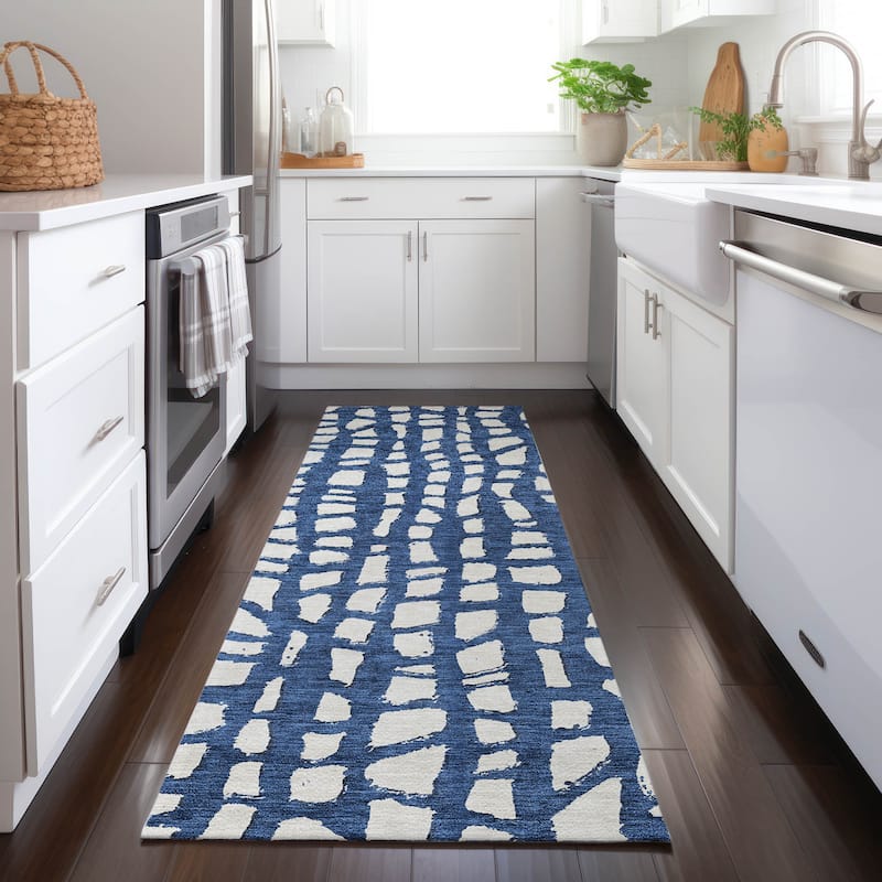 Machine Washable Indoor/ Outdoor Chantille Modern Abstract Rug