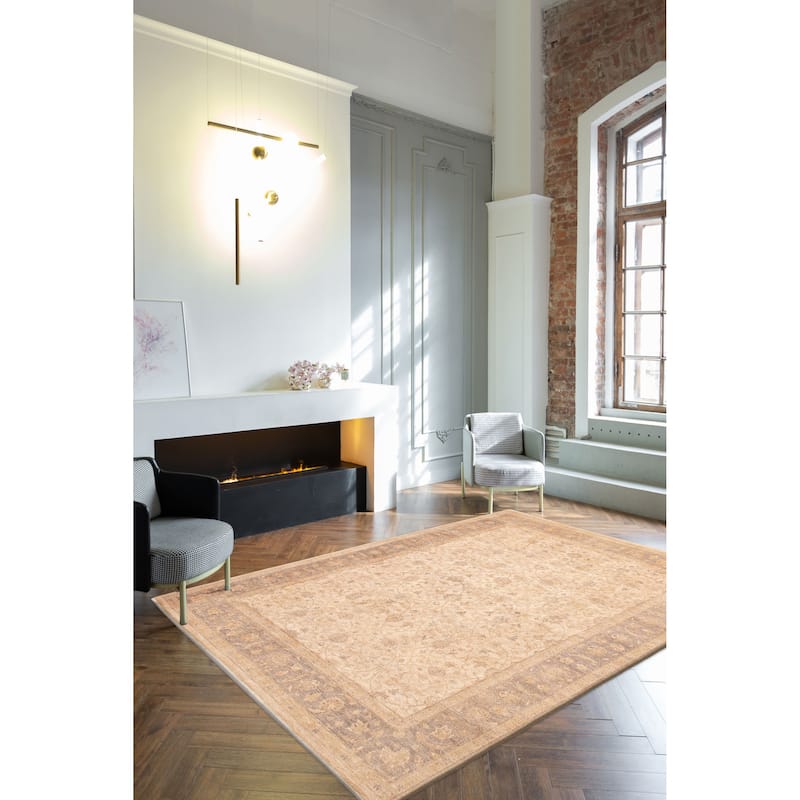 ECARPETGALLERY Hand-knotted Chobi Finest Ivory Wool Rug - 9'0 x 11'10