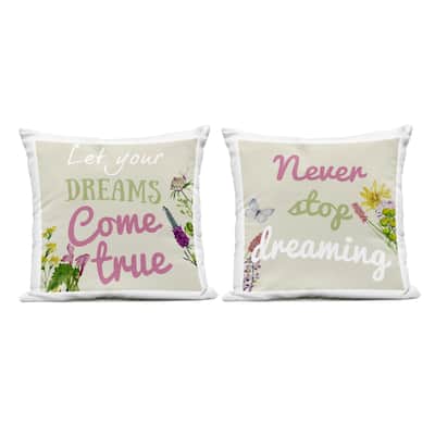 Stupell Charming Dream Inspirations Printed Outdoor Throw Pillow Design by Kim Allen (Set of 2)