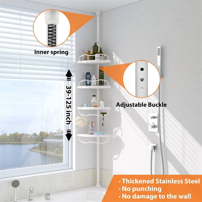 Shower Organizer Caddy - 7.9"D x12.6"W x 125"H