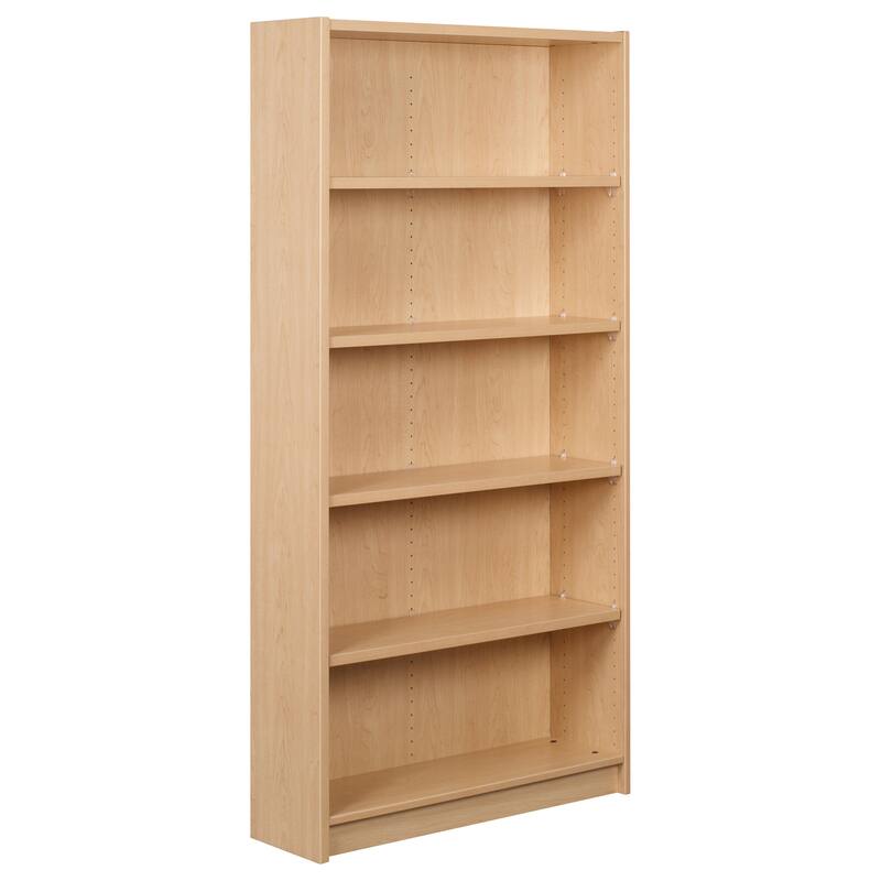 74" Bookshelf - Single Face Starter Shelving Unit - (5) Shelves - Adjustable Storage for Home Office