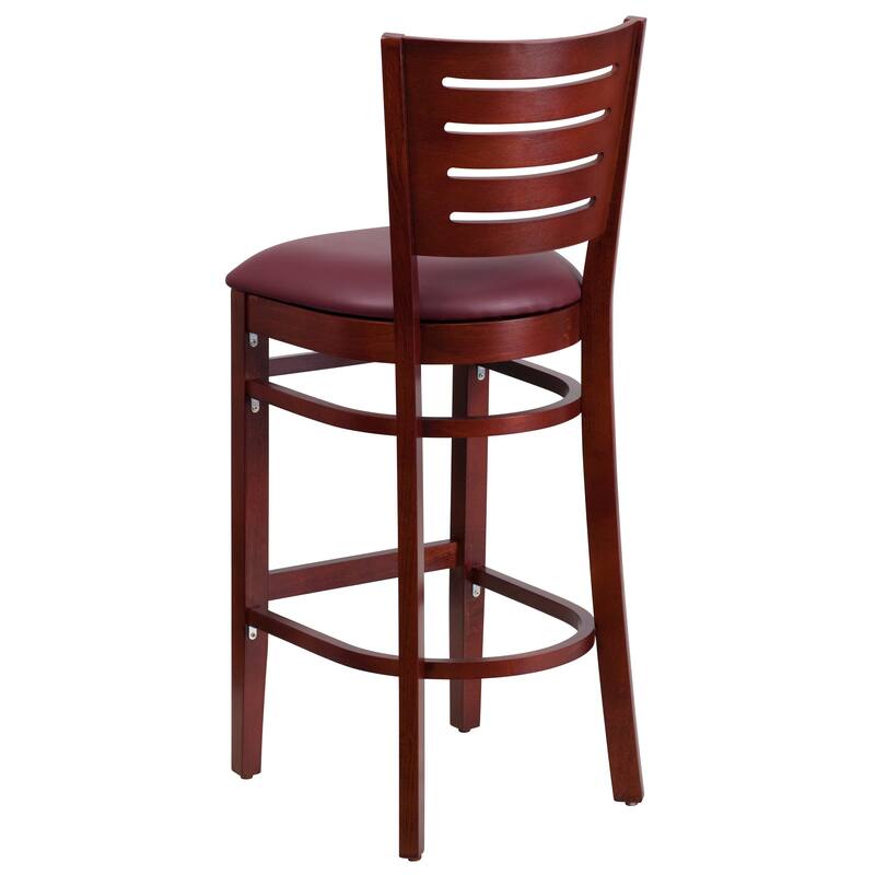 2 Pk. Darby Series Slat Back Wooden Restaurant Barstool - 16.75"W x 18"D x 43.5"H - 16.75"W x 18"D x 43.5"H