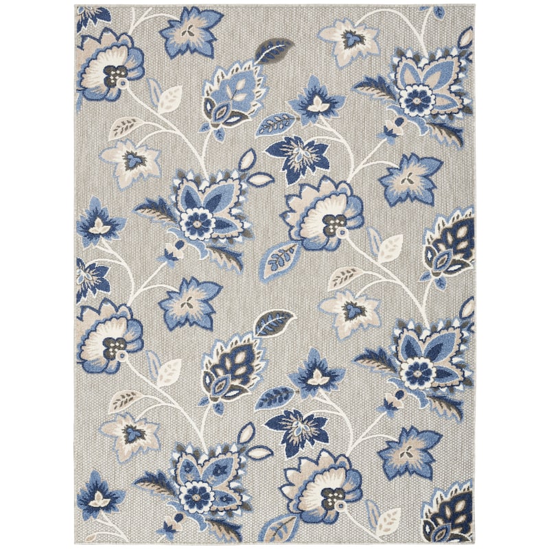 Nourison Aloha Indoor/Outdoor Floral Area Rug - 7' x 10' - Blue
