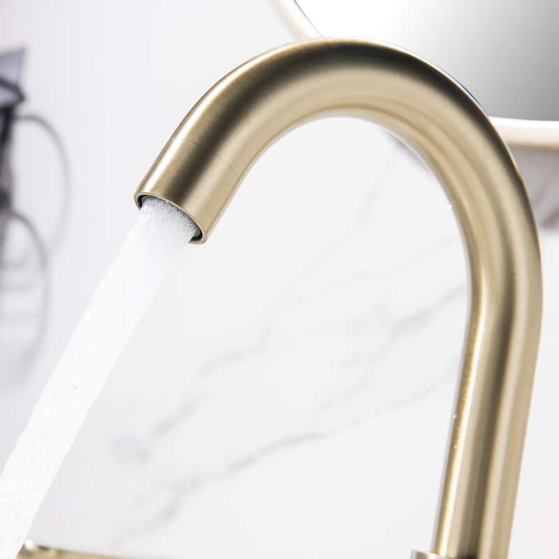 Two-Handle 3 Hole Bathroom Widespread Lavatory Faucet